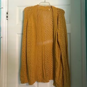 Xhiliration Mustard Knit Cardigan
